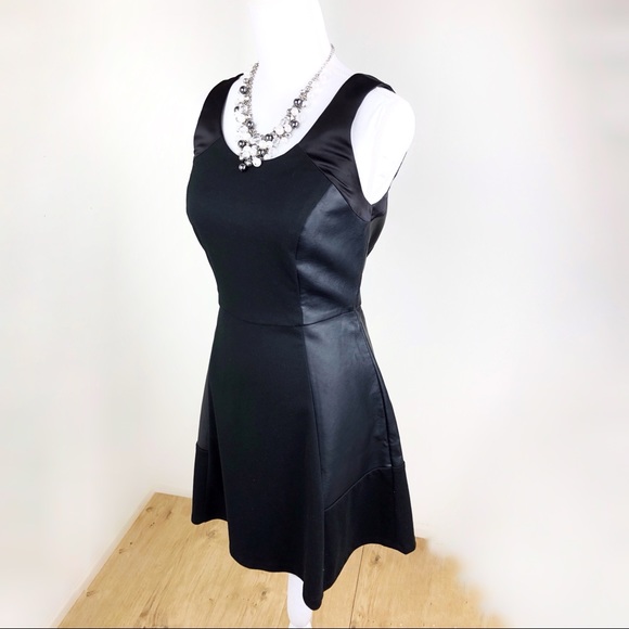 The Limited Vegan Leathr Satin Fit & Flare Dress - Picture 4 of 8